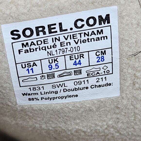 Sorel Joan Of Arctic NL1797-010 Plaid Black Lace Faux Fur Size 11 Waterproof - Picture 7 of 8